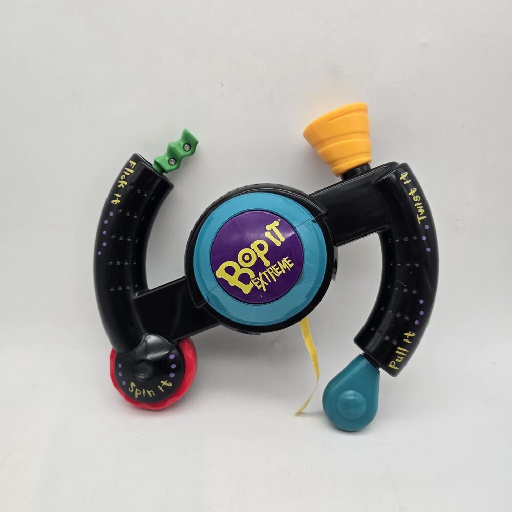Bop It Extreme 1998 Hasbro Handheld Game Tested Works (Missing Battery Plate)
